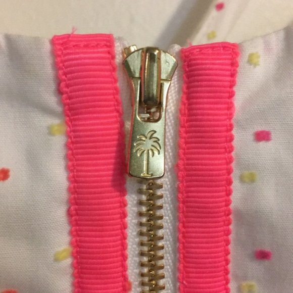 Lilly Pulitzer Neon Zip Resort Dot Fit Flare Dress - Picture 5 of 10